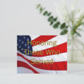 Veteranen-Tag Ehre für die Diener Postkarte (Stehend Vorderseite)