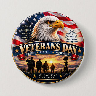 Veteranen-Tag Ehre Respekt Erinnerung Patriotisch Button