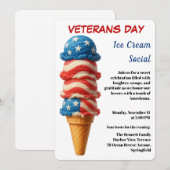 Veteranen-Tag | Eiscreme-Party Einladung (Vorne/Hinten)