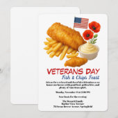 Veteranen-Tag | Fish and Chips-Feier Einladung (Vorne/Hinten)