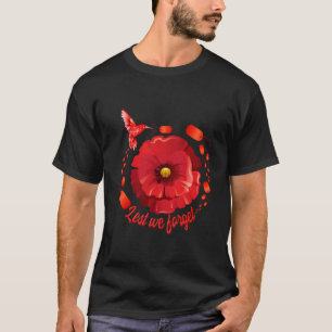Veteranen-Tag Lest We Forget Rote Mohnblume USA M T-Shirt