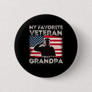 Veteranen-Tag Militär Mein Lieblingsveteran ist me Button