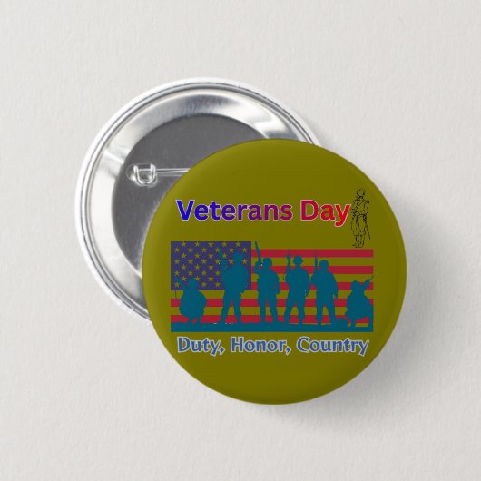 Veteranen-Tag Olive Button (Vorne & Hinten)