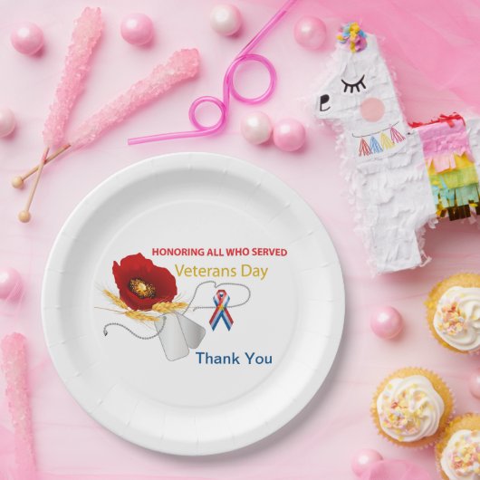 Veteranen-Tag Pappteller (Party)