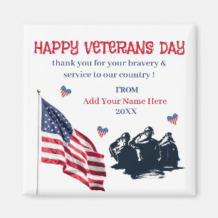 Veteranen-Tag Patriotische USA-Flagge Danke Magnet