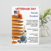 Veteranen-Tag | Pfannkuchen-Frühstücksfeier Einladung (Stehend Vorderseite)