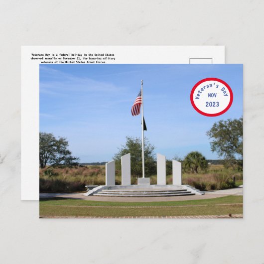 Veteranen-Tag-Postkarte Postkarte (Vorne/Hinten)
