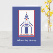 Veteranen Tag Segnungen Religiöse Kapellkirche Karte (Gelbe Blume)