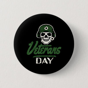 Veteranen-Tag-Totenkopf-Helm-Tribut für das Militä Button