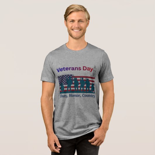 Veteranen-Tag Tri-Blend Shirt (Vorderseite voll)