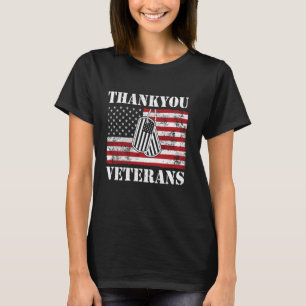 Veteranen Tag Vielen Dank Veteranen American Flag T-Shirt