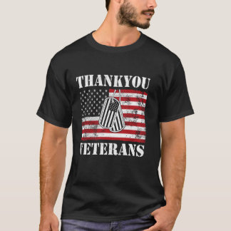 Veteranen Tag Vielen Dank Veteranen American Flag  T-Shirt