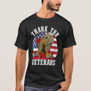 Veteranen Tag Vielen Dank Veteranen Kampfstiefel T-Shirt