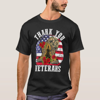 Veteranen Tag Vielen Dank Veteranen Kampfstiefel T-Shirt