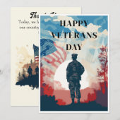 Veteranen-Tageskarte. Feiertagskarte (Vorne/Hinten)