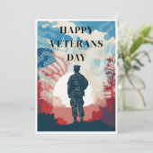 Veteranen-Tageskarte. Feiertagskarte (Stehend Vorderseite)