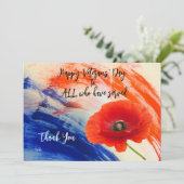 Veteranen-Tageswohnung Danke Karte (Stehend Vorderseite)