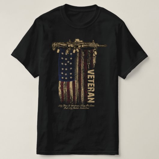 Veteranen unter amerikanischer Flagge T-Shirt (Design vorne)
