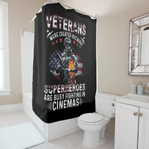 Veteranen, weil Superhelden in Cinemas beschäftigt Duschvorhang