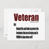 Veteranendefinition Postkarte (Vorne/Hinten)