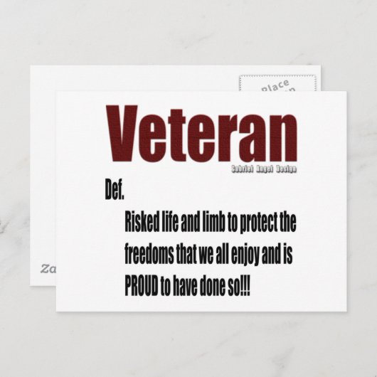 Veteranendefinition Postkarte (Vorne/Hinten)