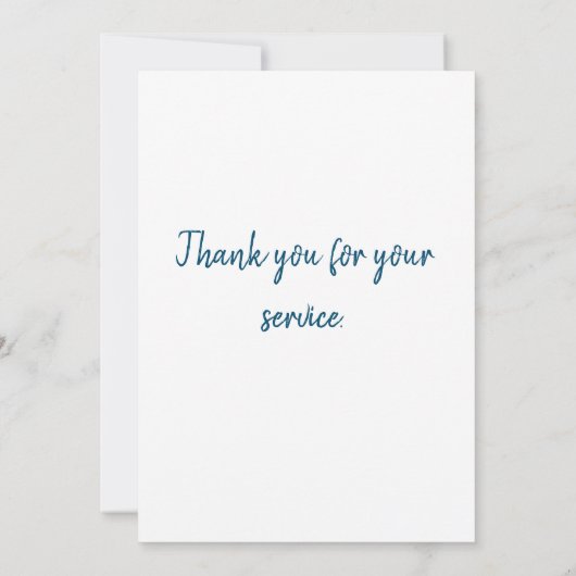 Veteranendienst Dankeskarte (Rückseite)