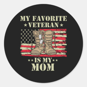 Veteranenmütter tagsüber ist meine Mama Lieblingsv Runder Aufkleber