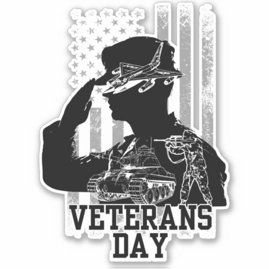 Veteranentag Aufkleber (Vorderseite)