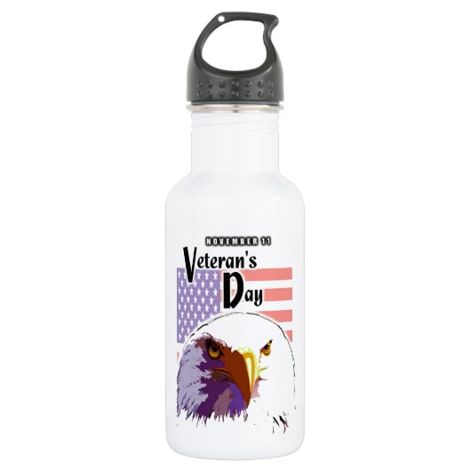 Veteranentag Edelstahlflasche (Vorderseite)