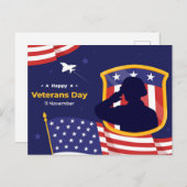 Veteranentag Feiertagspostkarte (Vorne/Hinten)
