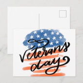 Veteranentag Feiertagspostkarte (Vorne/Hinten)