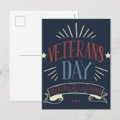 Veteranentag Feiertagspostkarte (Vorne/Hinten)