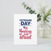 Veteranentag Feiertagspostkarte (Stehend Vorderseite)