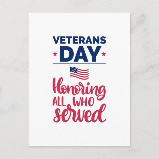 Veteranentag Feiertagspostkarte (Vorderseite)