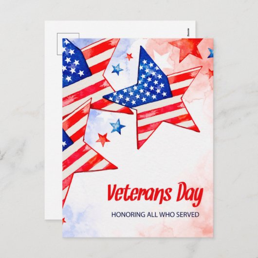 Veteranentag Feiertagspostkarte (Vorne/Hinten)