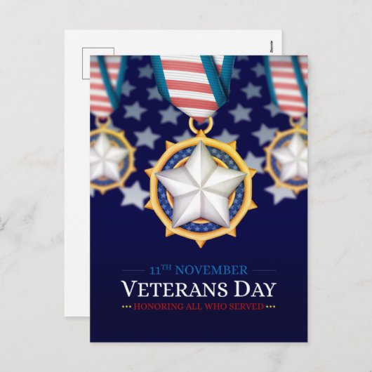 Veteranentag Feiertagspostkarte (Vorne/Hinten)