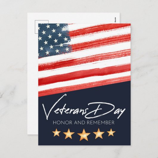 Veteranentag Feiertagspostkarte (Vorne/Hinten)