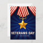 Veteranentag Feiertagspostkarte (Vorne/Hinten)