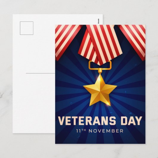 Veteranentag Feiertagspostkarte (Vorne/Hinten)