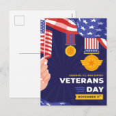 Veteranentag Feiertagspostkarte (Vorne/Hinten)
