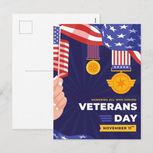 Veteranentag Feiertagspostkarte (Vorne/Hinten)