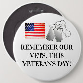 VETERANENTAG GEDENKT DER VETERANEN BUTTON (Vorne & Hinten)