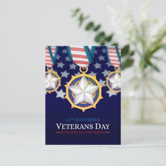 Veteranentag Postkarte (Stehend Vorderseite)