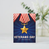 Veteranentag Postkarte (Stehend Vorderseite)