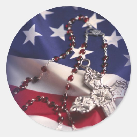 Veteranentagskreuz und -flagge runder aufkleber (Vorderseite)