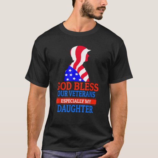Veteranentochter für Vater oder Mama T-Shirt (Vorderseite)