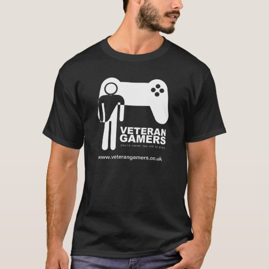 Veterangamers-schwarzer T - Shirt (Vorderseite)
