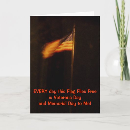 Veterans and Memorial Day Flag Dankeskarte (Vorderseite)