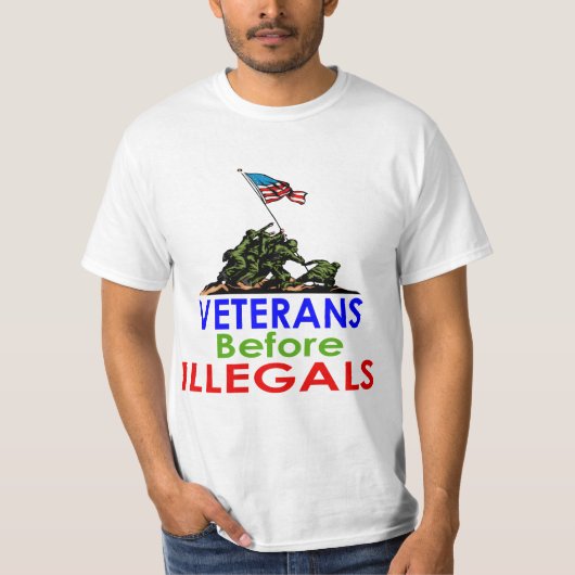 Veterans Before Illegals Veterans Day T-Shirt (Vorderseite)