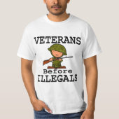 Veterans Before Illegals Veterans Day T-Shirt (Vorderseite)